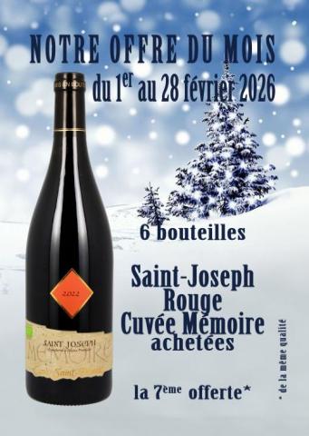 Visuel actualité NOTRE OFFRE DU MOIS dans nos caveaux du 1er au 28 février 2026 Cave Saint Désirat