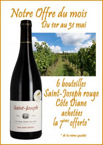 Visuel actualité NOTRE OFFRE DU MOIS dans nos caveaux du 1er au 31 mai 2026 Cave Saint Désirat